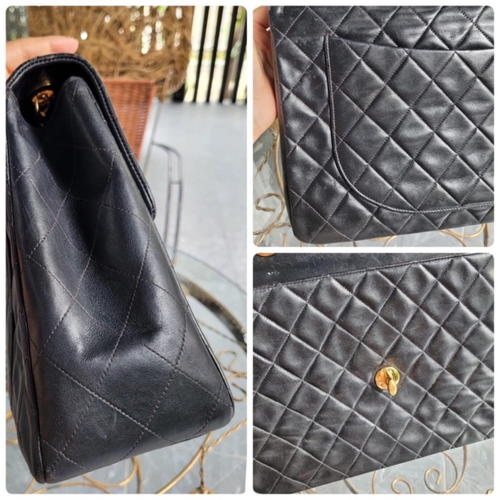 Black Friday deal🔥 Chanel Large CC Maxi flap Black& 24k Gold plated Hardware - Picture 11 of 15